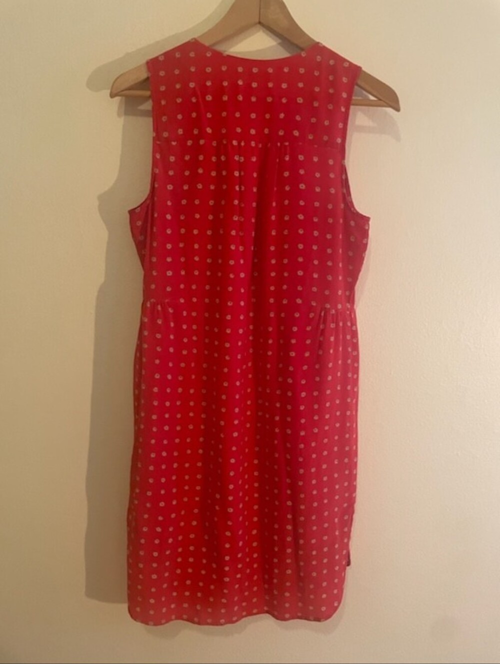 Madewell Silk Odette Mini Dress Sleeveless Pintuck M EUC Red Floral - Picture 4 of 4